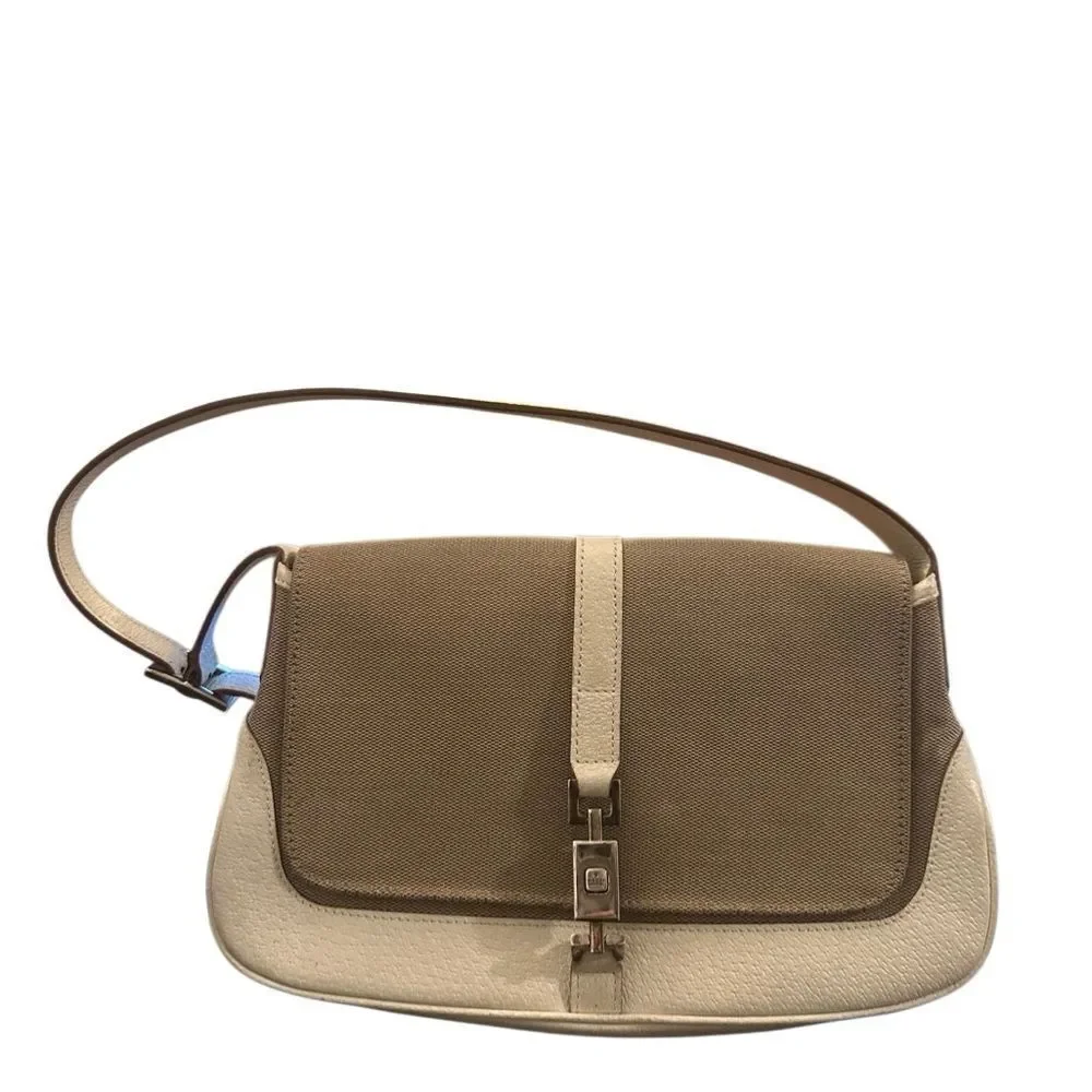Gucci Tan and Cream Jackie Shoulder Bag with piston lock - Picture 5 of 15